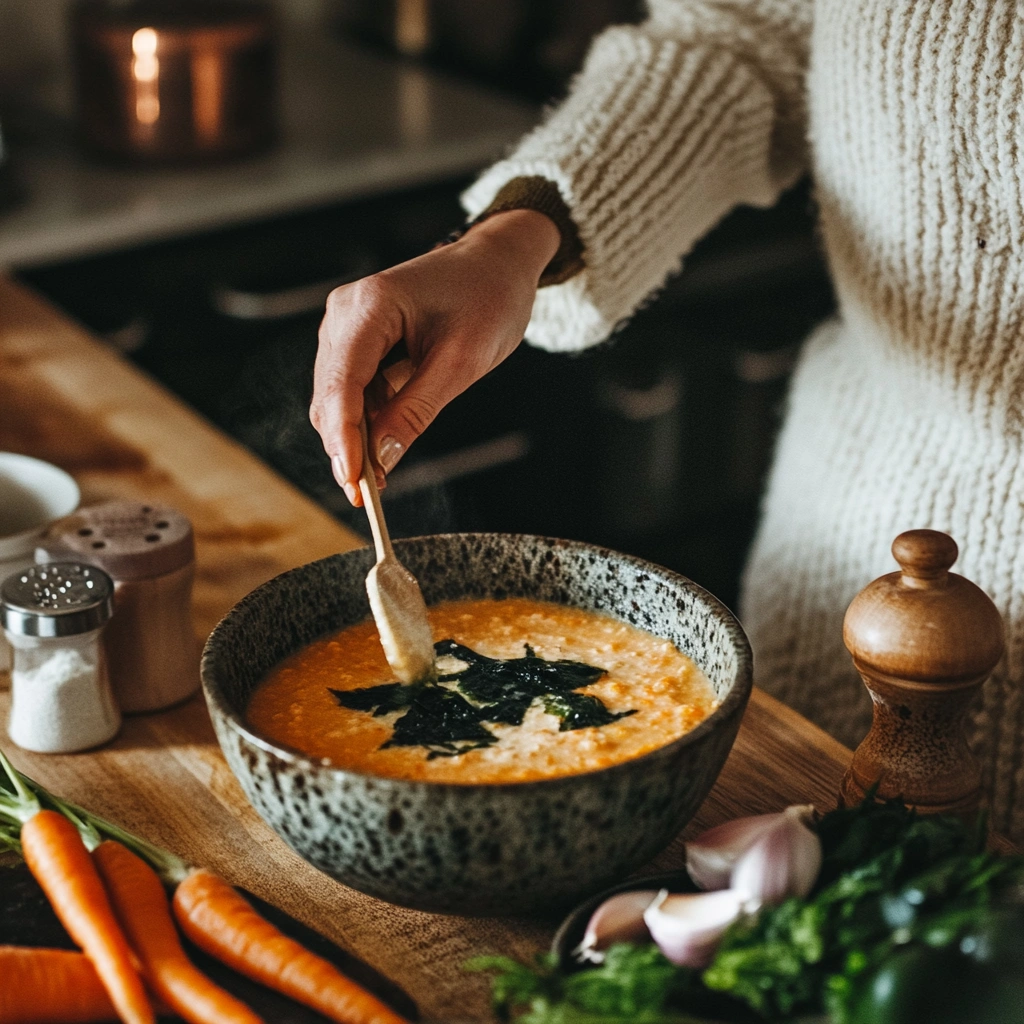 Nourishing miso carrot soup