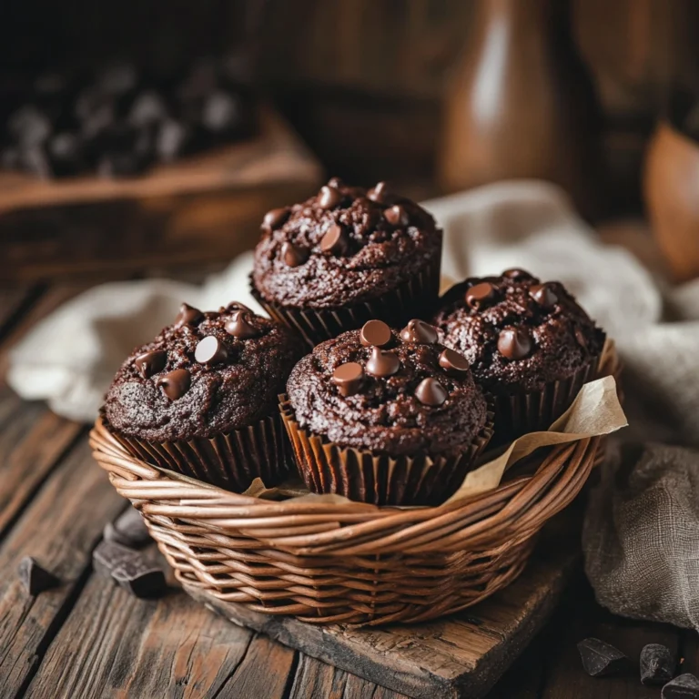 Double chocolate muffins fresh baked