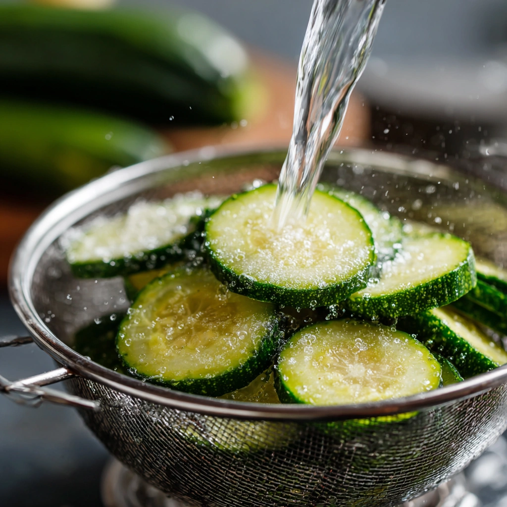Salting cucumbers for Korean cucumber salad